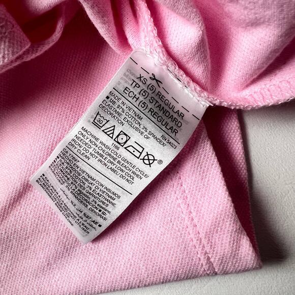 Old Navy Girl's Pink Short Sleeve Button Front Polo Tee Sz XS 4-5 - Picture 5 of 8